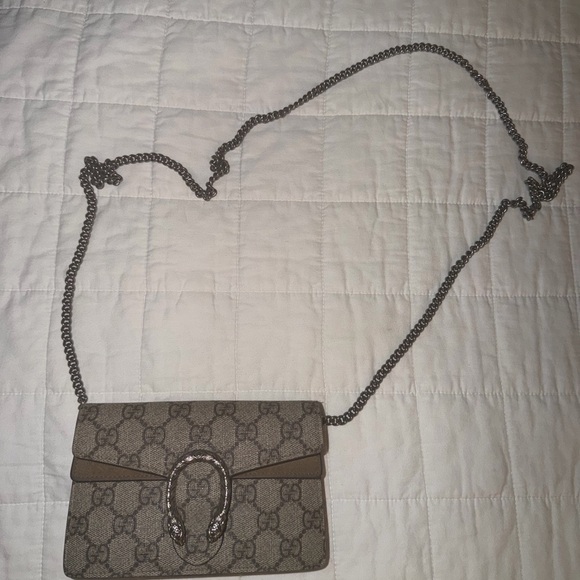Gucci Beige and Brown Clutch with Silver Accent - Picture 5 of 8